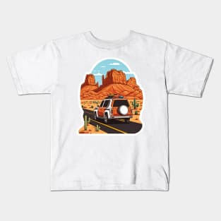 Desert Drive: Cruising Through Endless Sands Kids T-Shirt